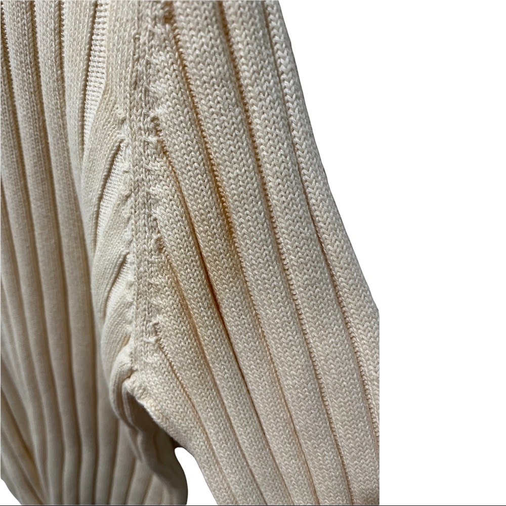 LAUREN RALPH LAUREN CREAM MOCK NECK RIBBED 1/4 ZIP LS SWEATER SIZE LARGE - Picture 10 of 15